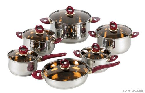 stainless steel cookware set 12pcs