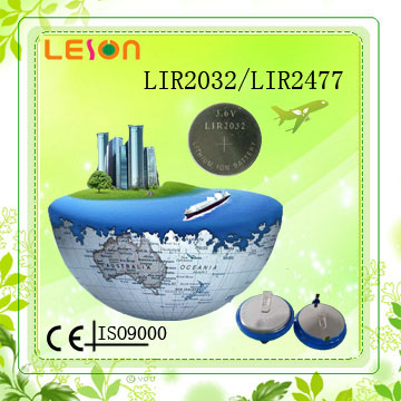 3.6V LIR2032 coin rechargeable cell