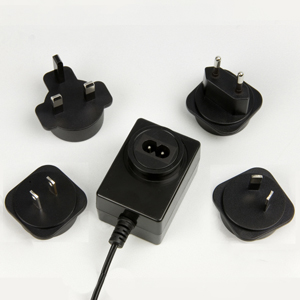 Ac/dc adaptor with interchangeable plugs