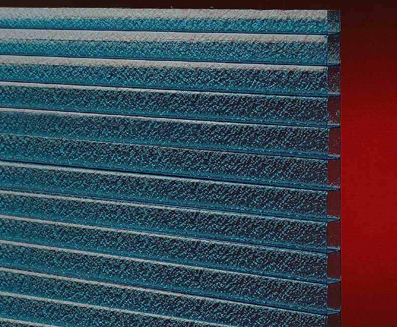 polycarbonate frosted lake blue-hollow sheet