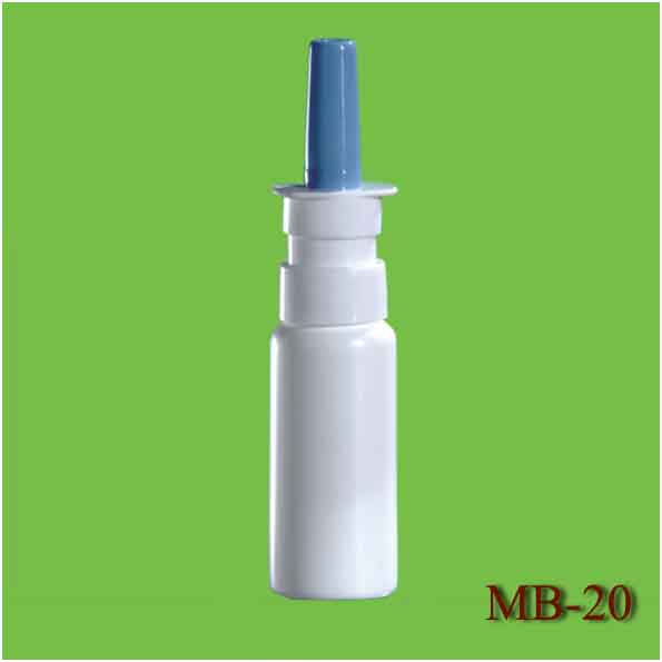 PE nasal sprayer bottle with crimp nasal sprayer pump