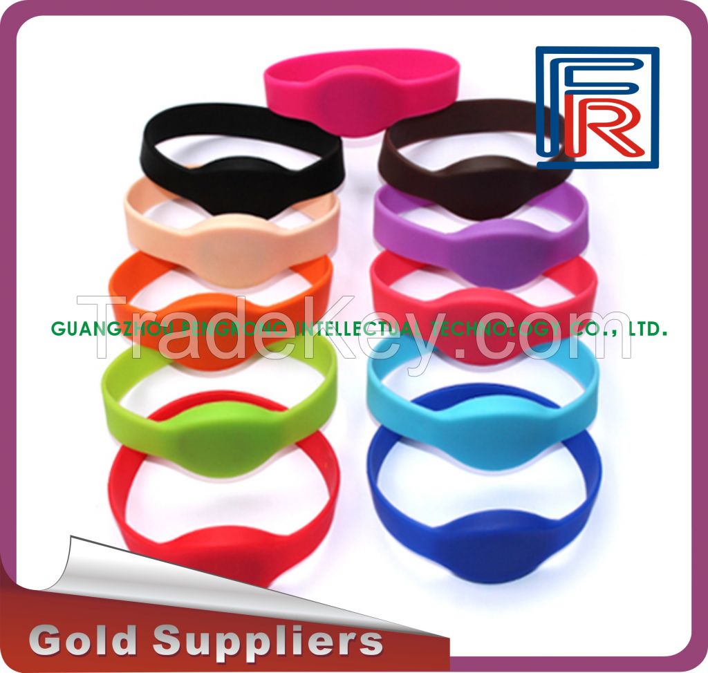 Access control/spa/Fitness/swimming/suana/water park RFID silicone wristband with 125khz/13.56mhz chip