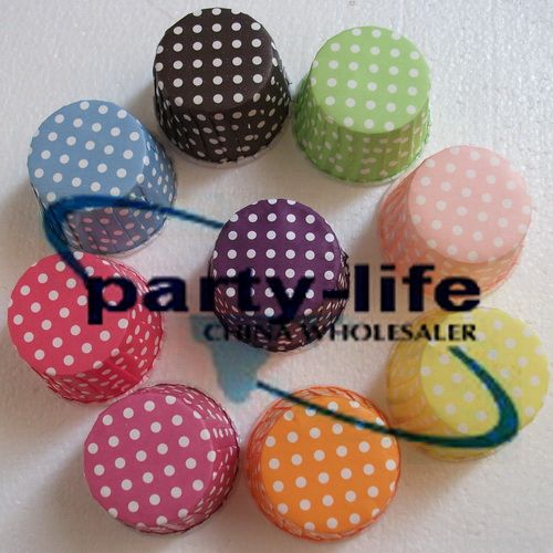Polka Dot Round Muffin  Paper Cake Cup Yellow