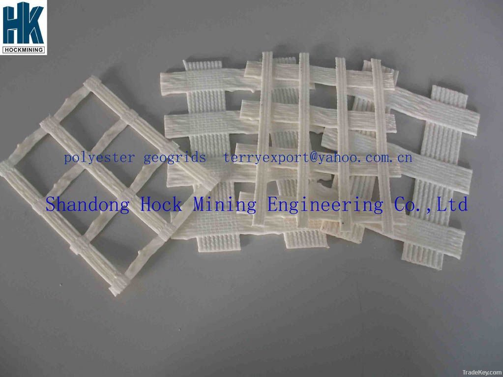 road reinforcement polyester geogrid 800-800kN/m