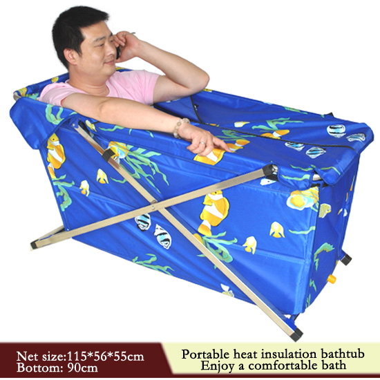 Folding portable bathtub