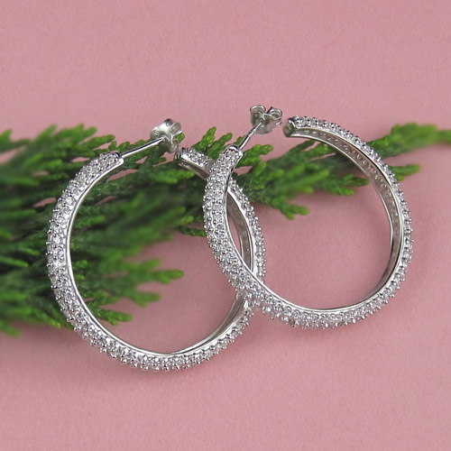 2011 fashion 925 sterling silver CZ earrings jewelry