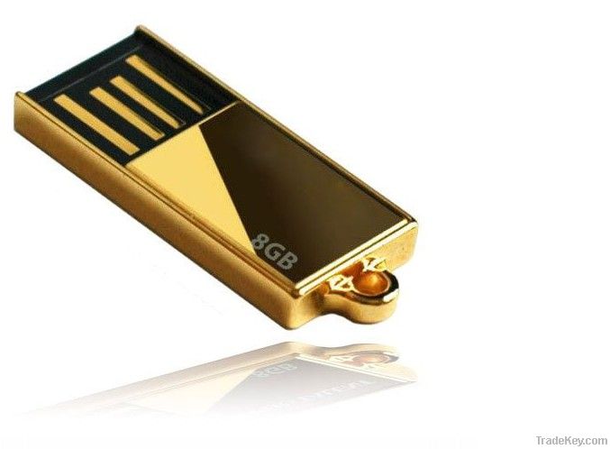 usb flash disk mini water proof usb flash drive ( gold , silver)