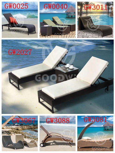 rattan beach lounge - hotel furniture pool furniture  Patio furniture