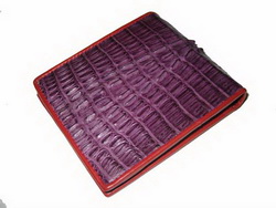Genuine Crocodile/Alligator Leather Wallet in Purple Crocodile Leather