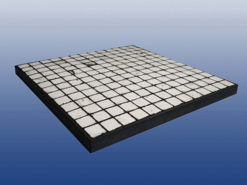 Alumina wear tile conbine with rubber