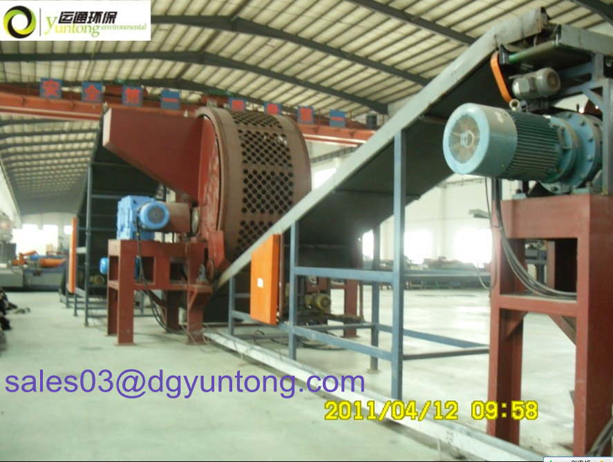 Waste tire recycling machinery