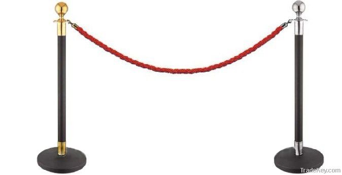 Black iron hanging rope stanchion