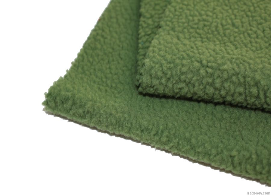 100%polyester sherpa fleece fabric/lamb fur