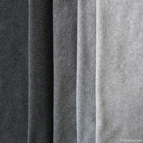 100%polyester spun heather gray polar fleece fabric