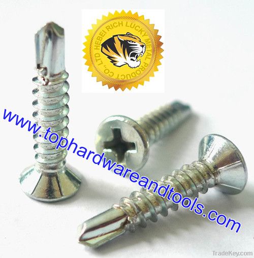 countersunk, flat head self-drilling screw