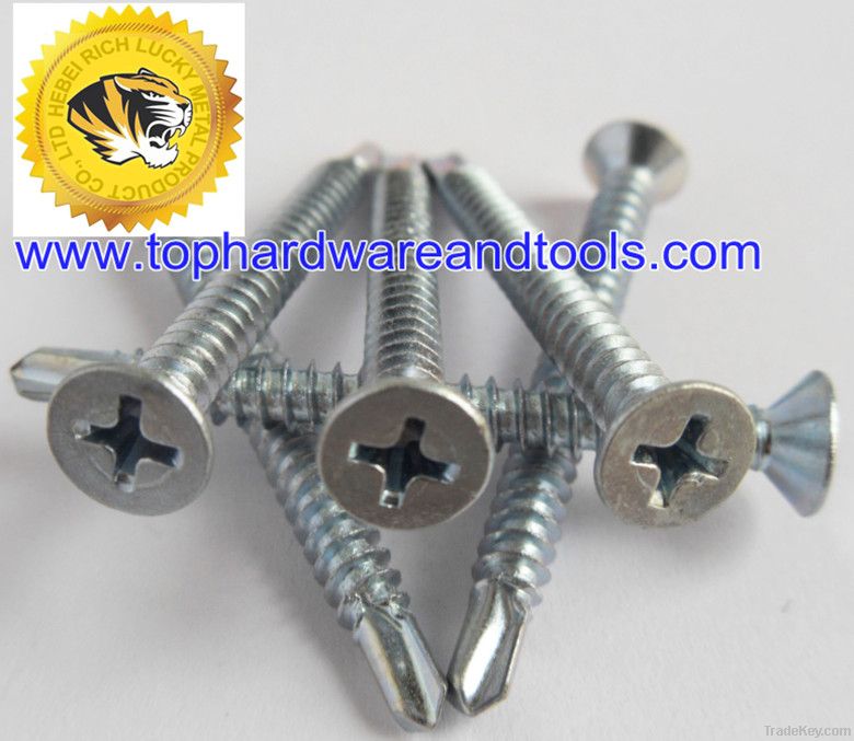 countersunk, flat head self-drilling screw