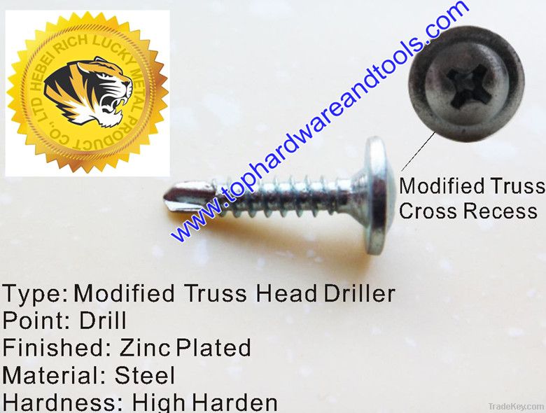 modified truss, wafer head self-drilling screw