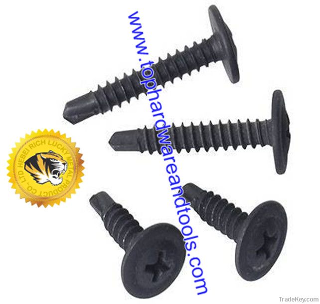 black phosphated modified truss, wafer head self-drilling screw