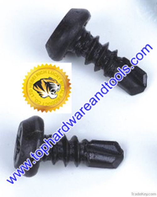black phosphated flat framing head self-drilling screw