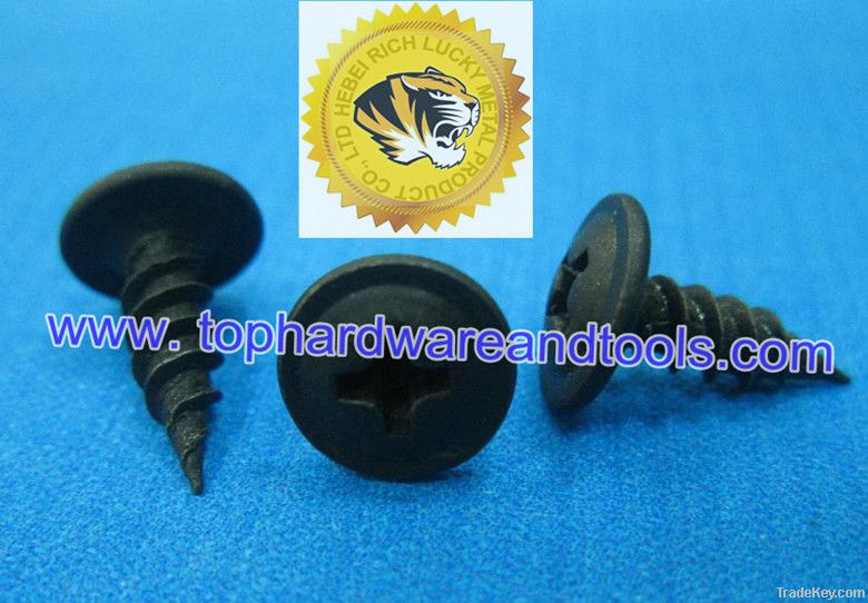black phosphated modified truss/wafer head self-tapping screw
