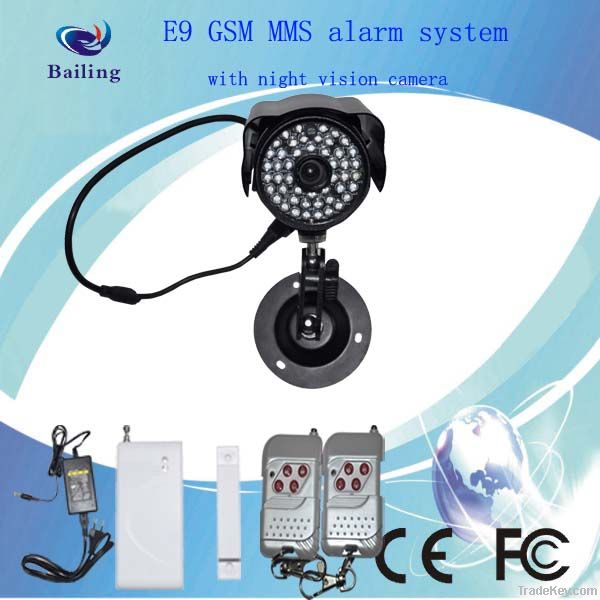 Bl-E9 GSM MMS Alarm System with Infrared Night Vision Camera