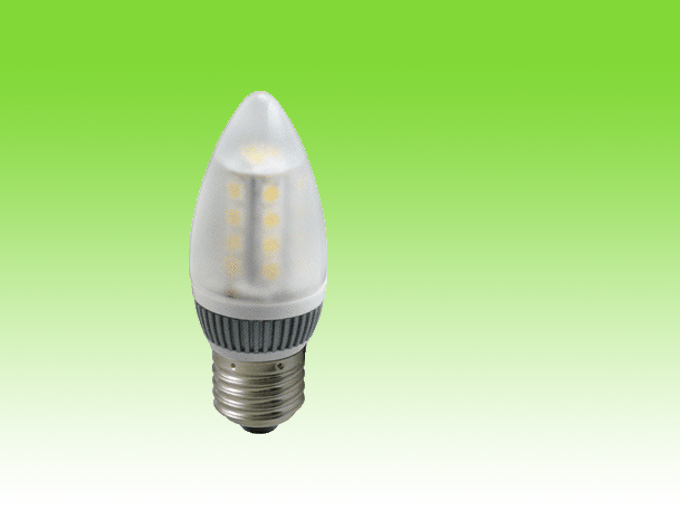 E27 LED Frosted Glass Lens Candle Bulb
