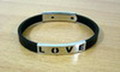 silicone bracelet---with metal