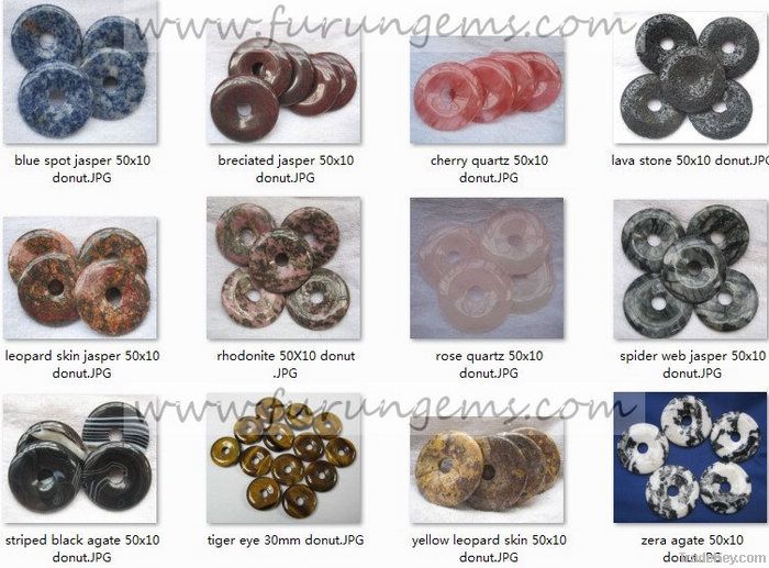 natural semiprecious stone donut ring 50x10mm
