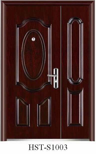 Steel security double doors