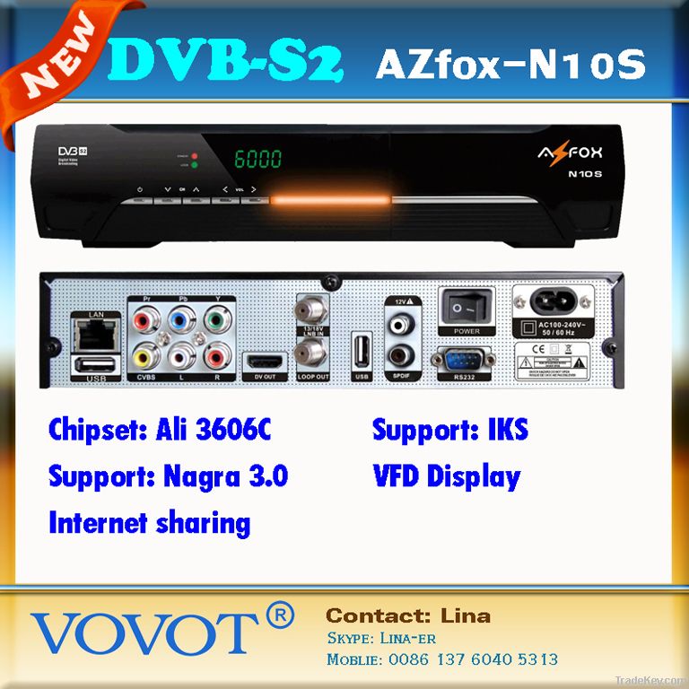 For Chile Receptor! Azfox N10S: Nagra 3+VFD+IKS+net sharing+Amazon