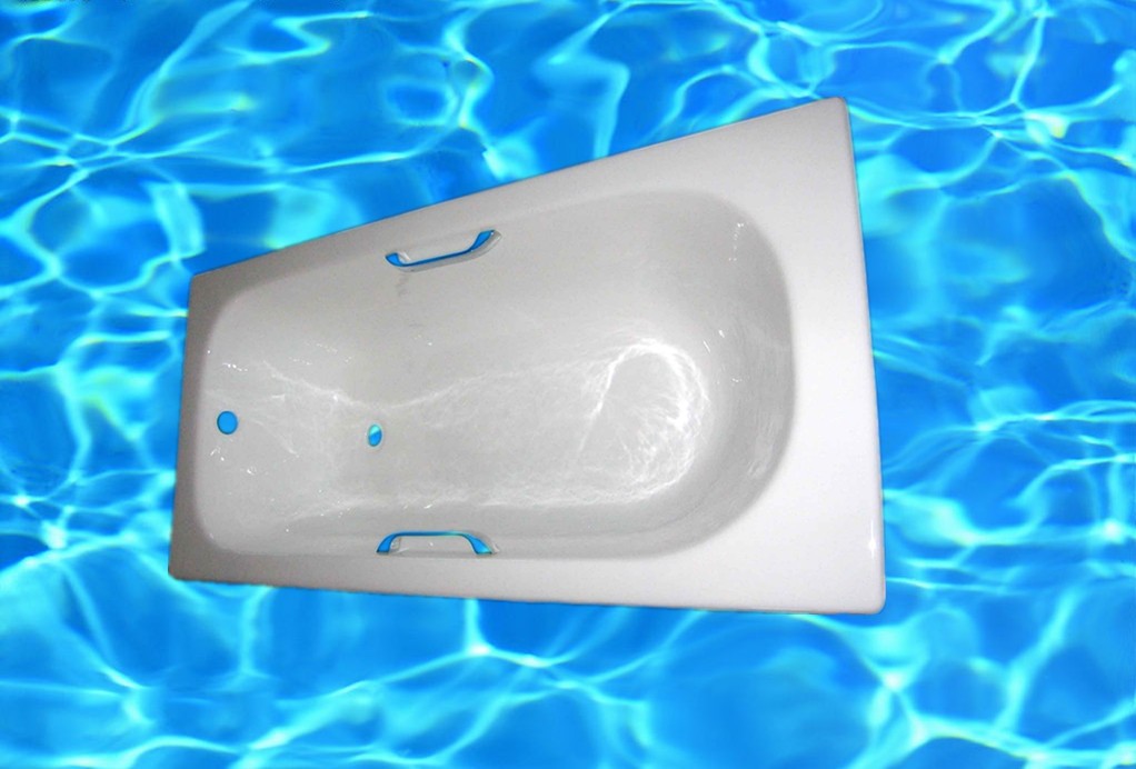 simple drop-in cast iron enameled bathtub Laguna-D-01