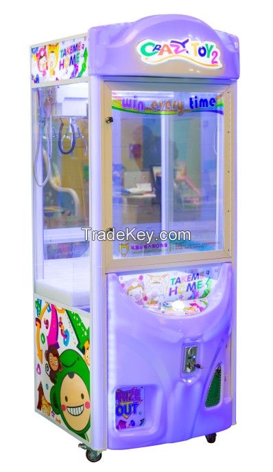 coin operated game crazy toy vending machine claw crane game for sale