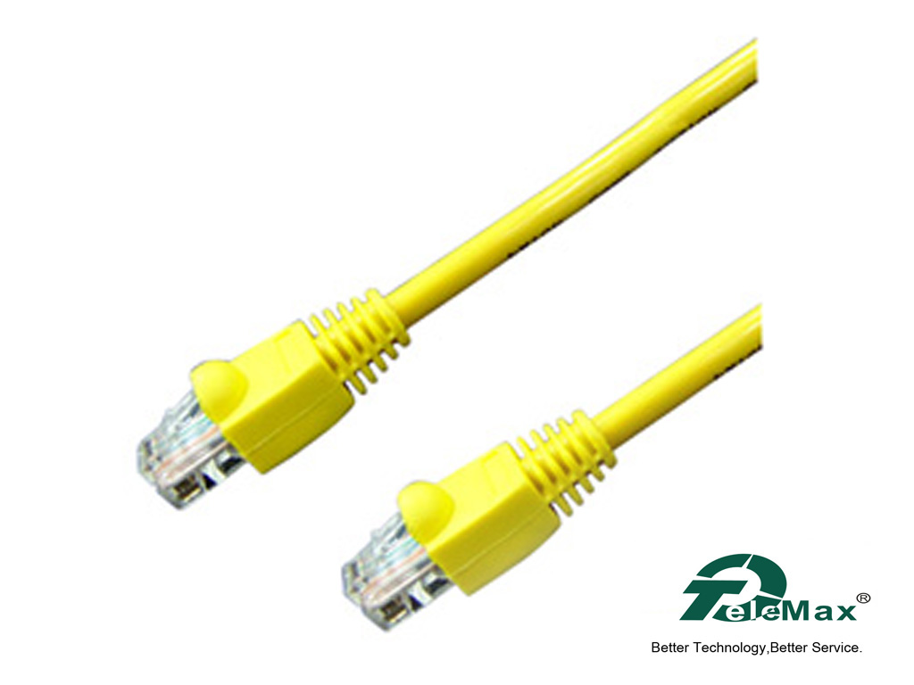 TeleMax Cat.6A UTP Patch Cords PVC Yellow color 24 AWG 1M