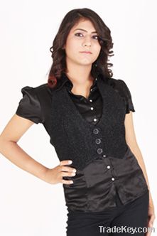 Black embroidered waistcoat