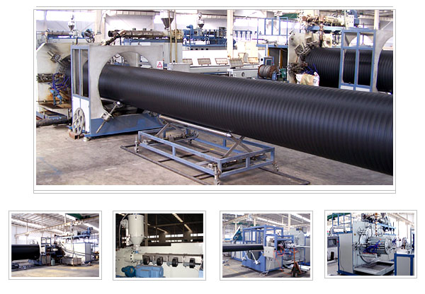 HDPE large diameter hollow wall winding pipe production line