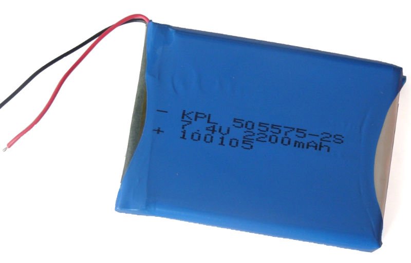 lithium polymer battery 505575-2S with 2200mAh 7.4V /POS Terminal