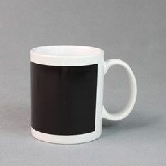 11oz color sublimation mug with black patch mug