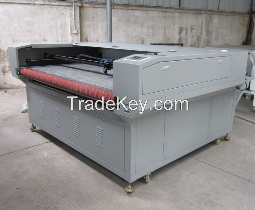 1800*1000MM Double Heads 100W Auto Feeding Laser Cutting Machine for Leather and Garment