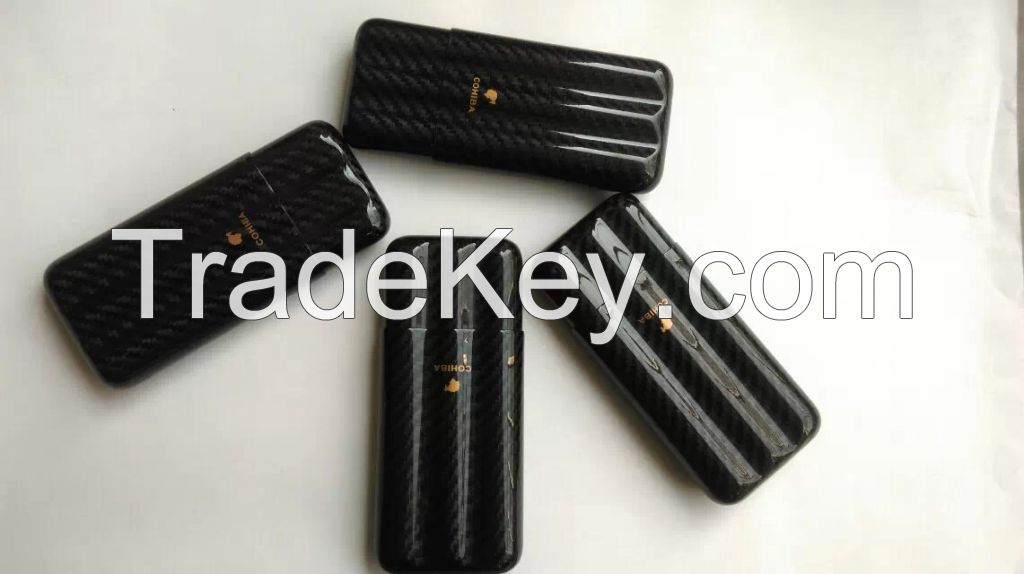 Carbon Fibre Cigar Carry Case, 3 Sticks Travel Humidor