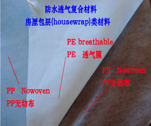 waterproof and breathable nonwoven fabric housewrap underlayment roof