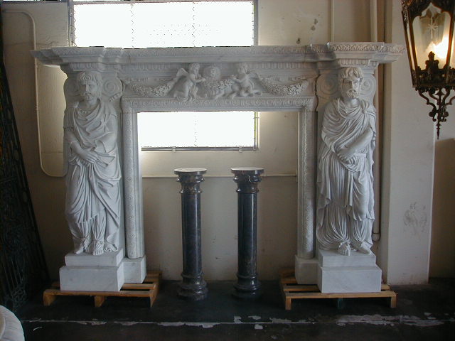 marble electrinic fireplace mantel
