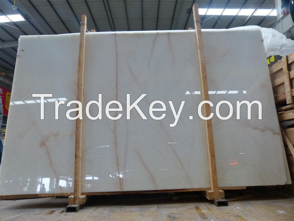 Natural stone pure white onyx marble slab