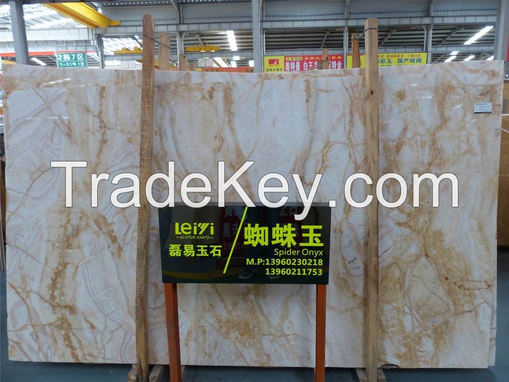 Spider onyx slab and tiles