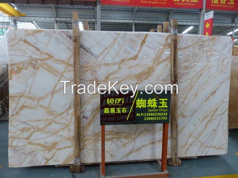 Spider onyx slab and tiles