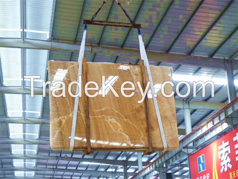 China natural yellow honey onyx marble slab