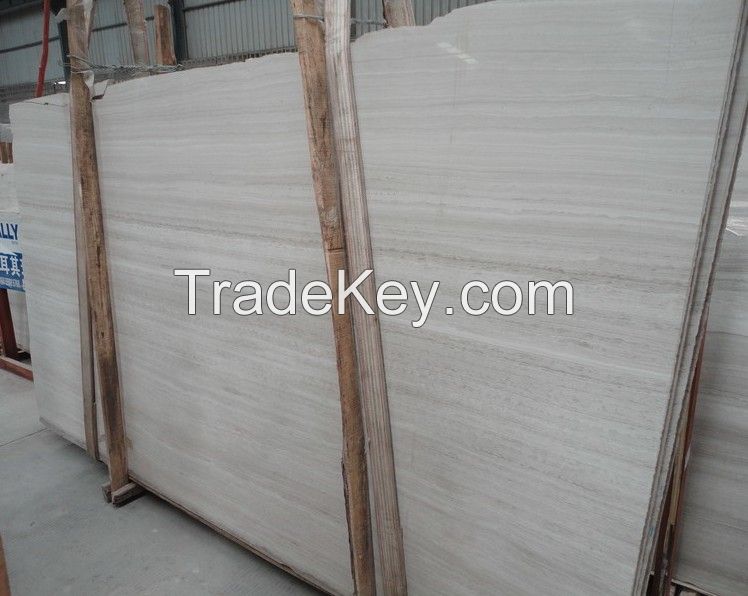 High quality wooden white marble slab