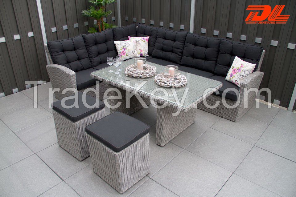 Hot sale wicker rattan hotel furniture outdoor sectional furniture rattan garden furniture
