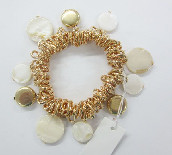 Shell charms on metal Bracelet