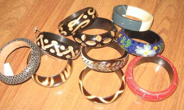 Bangles of wood and Resin 