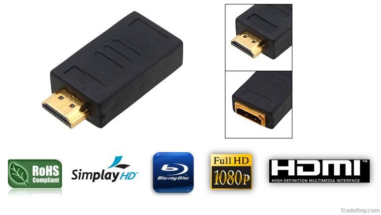Mini Gold Plated HDMI Male to HDMI Female Adapter